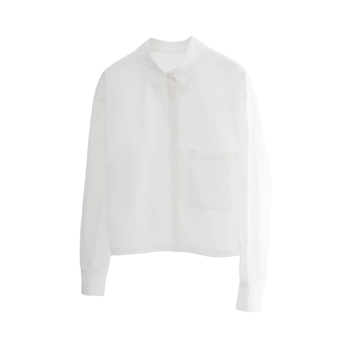 Camiseta italiana de alta calidad para mujer, Top blanco a la moda, camisa con cuello vuelto con una botonadura