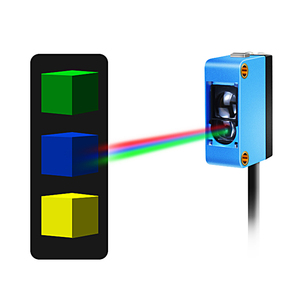 Sensor fotoeléctrico de color RGB para industrias de automatización Sensor de código y marca de color para máquina de embalaje de pintura Sensor de marca de color
