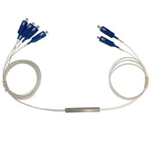 2x4 Mini PLC Optical <strong>Splitter</strong> Single Mode with SC Connector 2x4 PLC <strong>Splitter</strong> FTTH White or Colorful, Can Be Customized 0.9mm - Product Image 1