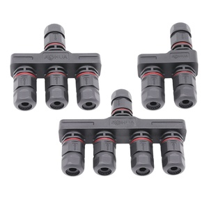 Screw Fixing Type 2PIN Assembly Cable <strong>Connector</strong> 1 <strong>Input</strong> 2/3/4 Cables <strong>Output</strong> DC <strong>Connector</strong> M16 Parallel LED Wire Plug - Product Image 1