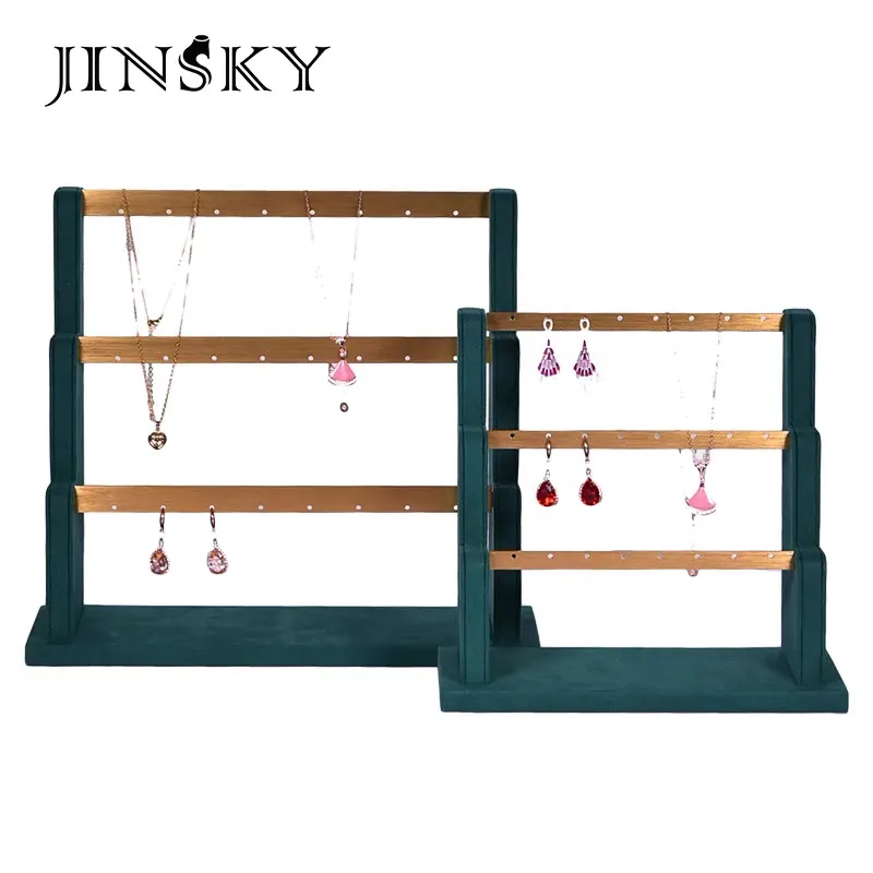 JINSKY-Soporte de exhibición de pendientes, joyería de Metal, de lujo