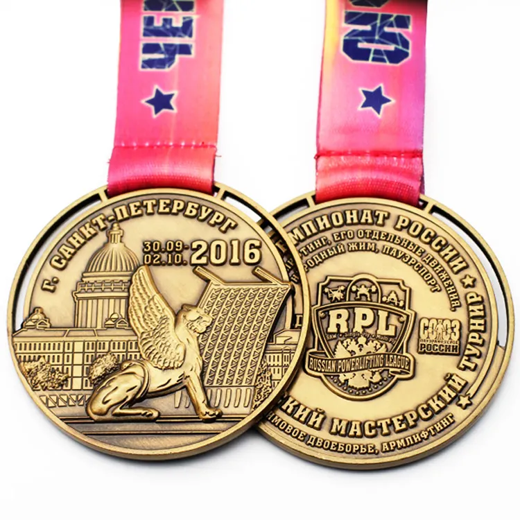 Medalha de ouro de metal personalizada por atacado, águia, medalha de ouro memorial