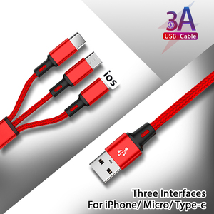120センチメートル3 In 1 USB Cable 8 Pin/Micro USB/Type C Fast Charging Kable For iPhone 12 11 Pro XR XS Max X Huawei Charging Cord - Product Image 6