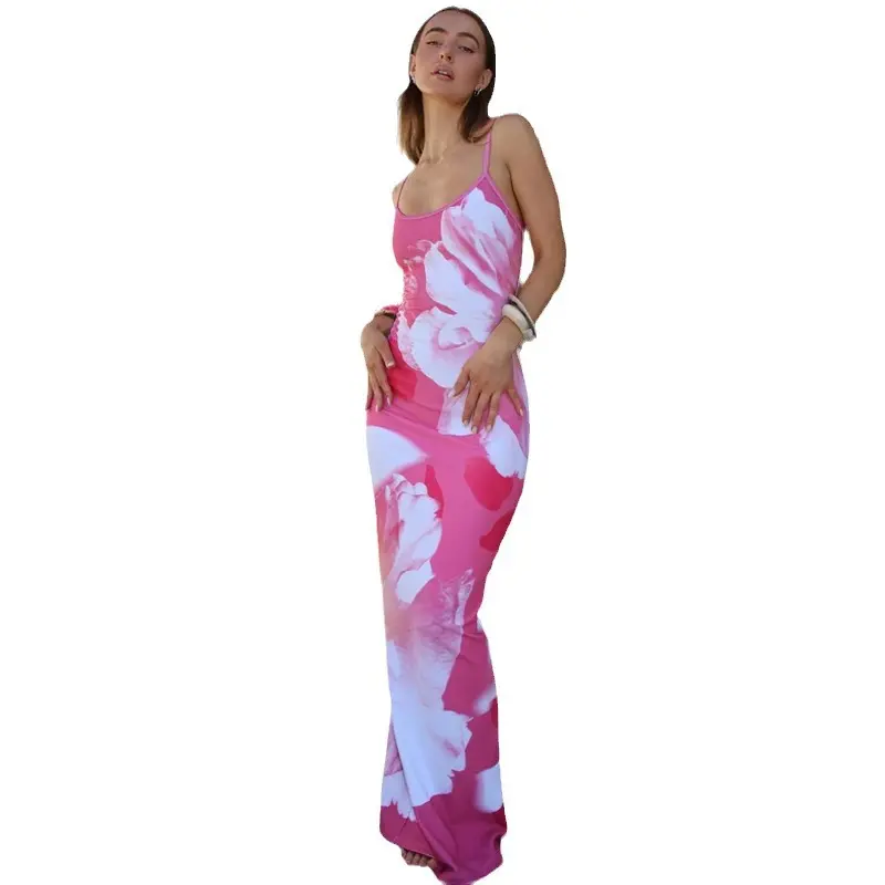 Chic Split Sling Dress para mujer Última moda americana de verano