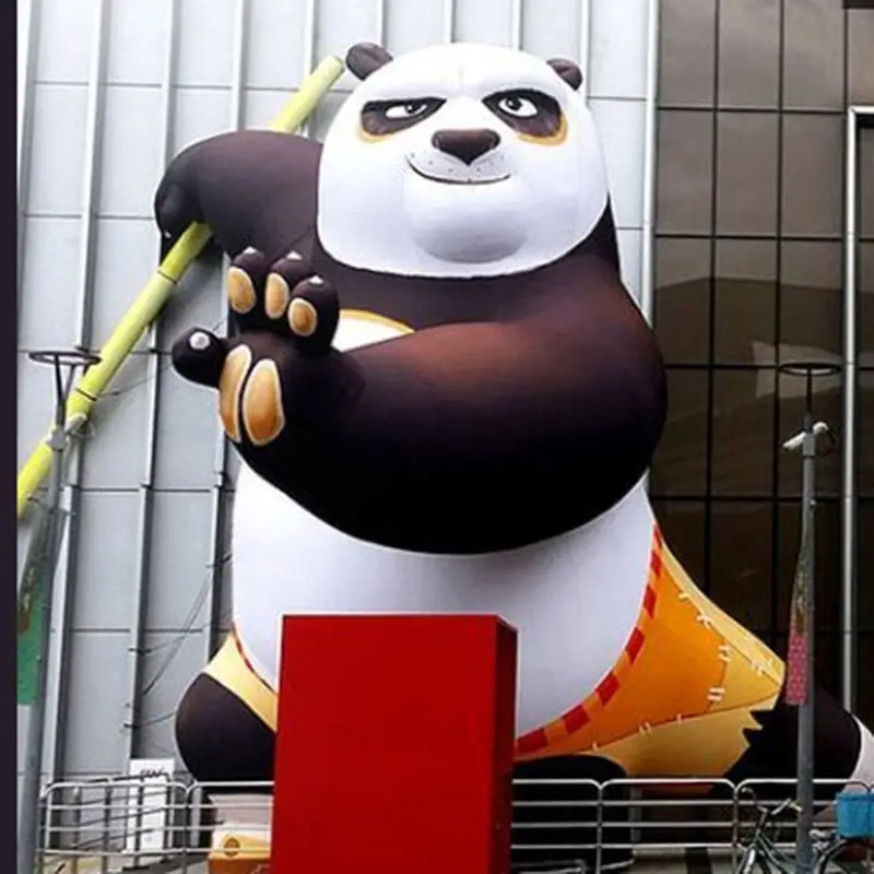 高さ6m 20フィートの巨大なインフレータブル漫画パンダ、インフレータブルパンダ漫画のキャラクター、大人と子供のためにインフレータブルのマスコットコスチューム