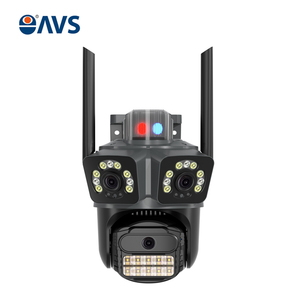 IP66防水高清9MP 3镜头3屏云台红外智能无线网络摄像机，带报警闪光灯枪圆顶摄像机应用ICSEE摄像机 - Product Image 1