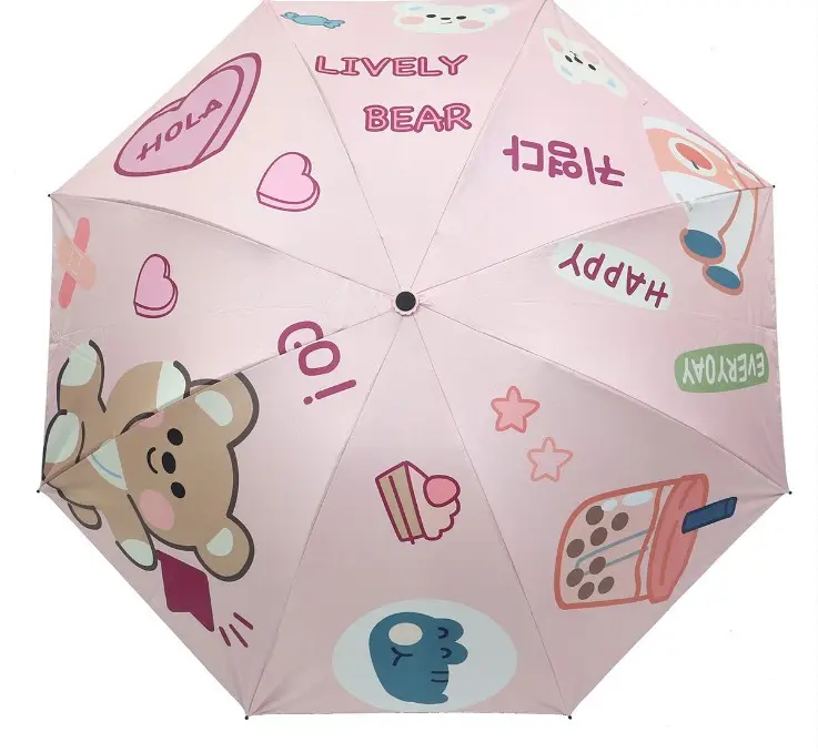 Os fabricantes vendem novos produtos diretamente e venda de urso de desenho animado da beleza da menina guarda-chuva anti uv