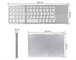 Großhandel Wiederauf ladbare BT Portable Mini Wireless Bluetooth Faltbare Tastatur mit Touchpad-Maus für Android, Windows, PC,Tablet - Product Image 1