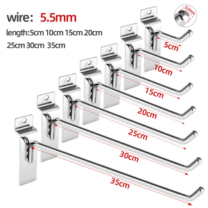 Siêu thị <span class=keywords><strong>slatwall</strong></span> tuyệt vời bền đa-sử dụng kim loại Bảng điều chỉnh Hook với treo tường hat tấm hiển thị <span class=keywords><strong>Hooks</strong></span> - Product Image 3
