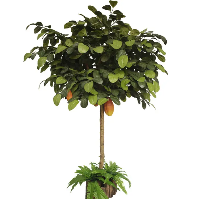 Árbol de Acao artificial para decoración de jardín, fruta falsa de alta calidad, vegetación de fábrica