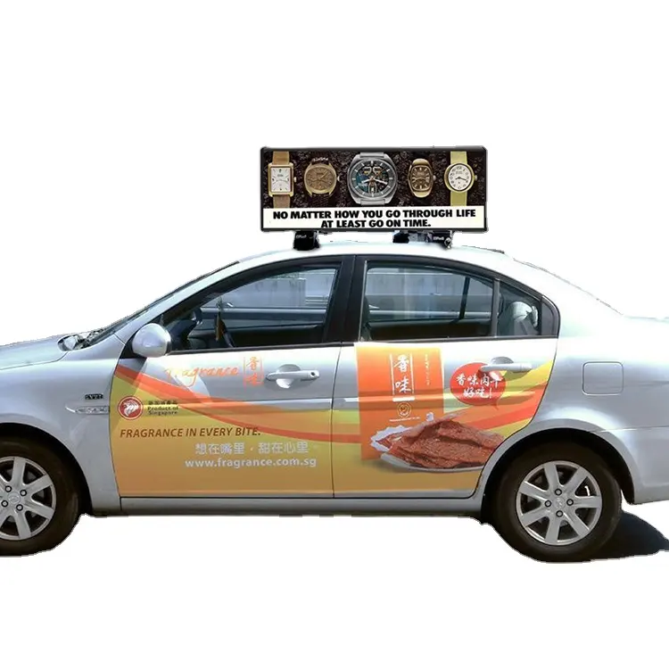 Outdoor Waterproof LED Screen Car Top P2.5 P5 Full Color Advertising Digital LED Sign Double Side 4G WIFI Taxi Top LED Display