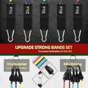 Custom Natural Latex Resistance Bands Workout Exercise Set <strong>Elastic</strong> Fitness Strength Training Bands With <strong>Loop</strong> <strong>Handle</strong> Door Anchor - Product Image 3