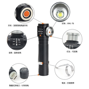 Aluminum Alloy Head Light 3 Mode Rechargeable T6 <strong>Multi</strong> <strong>Function</strong> Magnetic Zoom <strong>Torch</strong> Light for Repair Working Flashlight Headlamp - Product Image 2