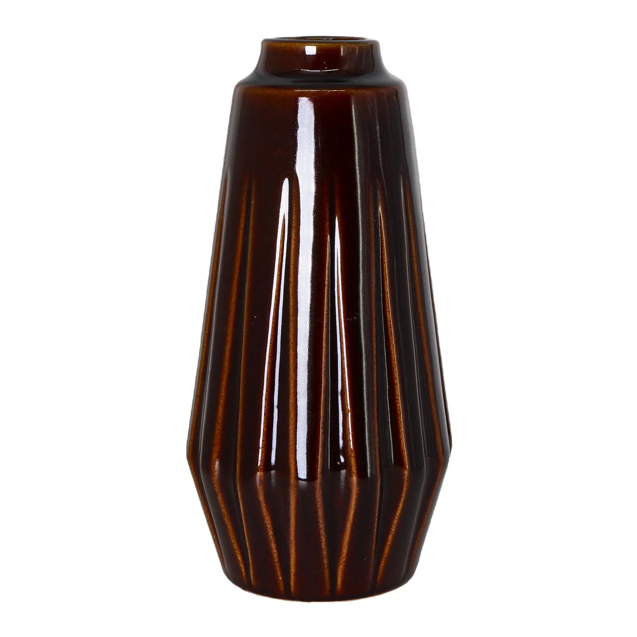 Простая ваза высотой 30 см, Большая Керамическая Настольная ваза для цветов коричневого цвета