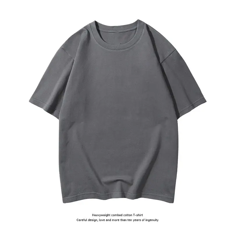 Venta al por mayor a granel de gran tamaño camiseta de hombro caído de gran tamaño Unisex en blanco liso de alta calidad 100% algodón camiseta