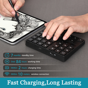 Drawing Mini <strong>Keyboard</strong> Wireless Rechargeable Number Keypad with Shortcut <strong>Key</strong> <strong>Function</strong> for iPad <strong>Keyboard</strong> - Product Image 5