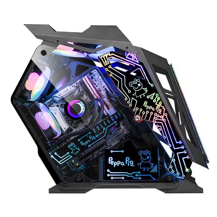 2023 diskon besar casing komputer PC Gaming USB3.0 ATX casing & Menara kabinet kaca Tempered dengan kipas RGB untuk casing Desktop