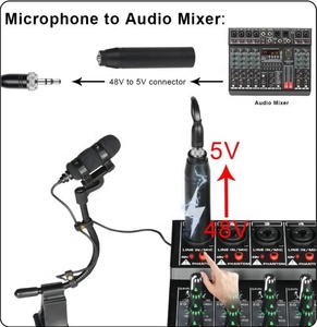 XLR-3电源适配器TA3F迷你3针电容麦克风XLR转换器至3针公XLR音频混合器幻像电源适配器 - Product Image 5