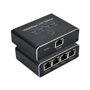 ตัวแปลงสัญญาณกิกะบิต1000Mbps, ตัวแยกสัญญาณอินเทอร์เน็ต1ถึง4 RJ45ตัวขยาย8P8C อะแดปเตอร์เครือข่ายกล่องสวิตช์อุปกรณ์อีเธอร์เน็ตใหม่ - Product Image 1