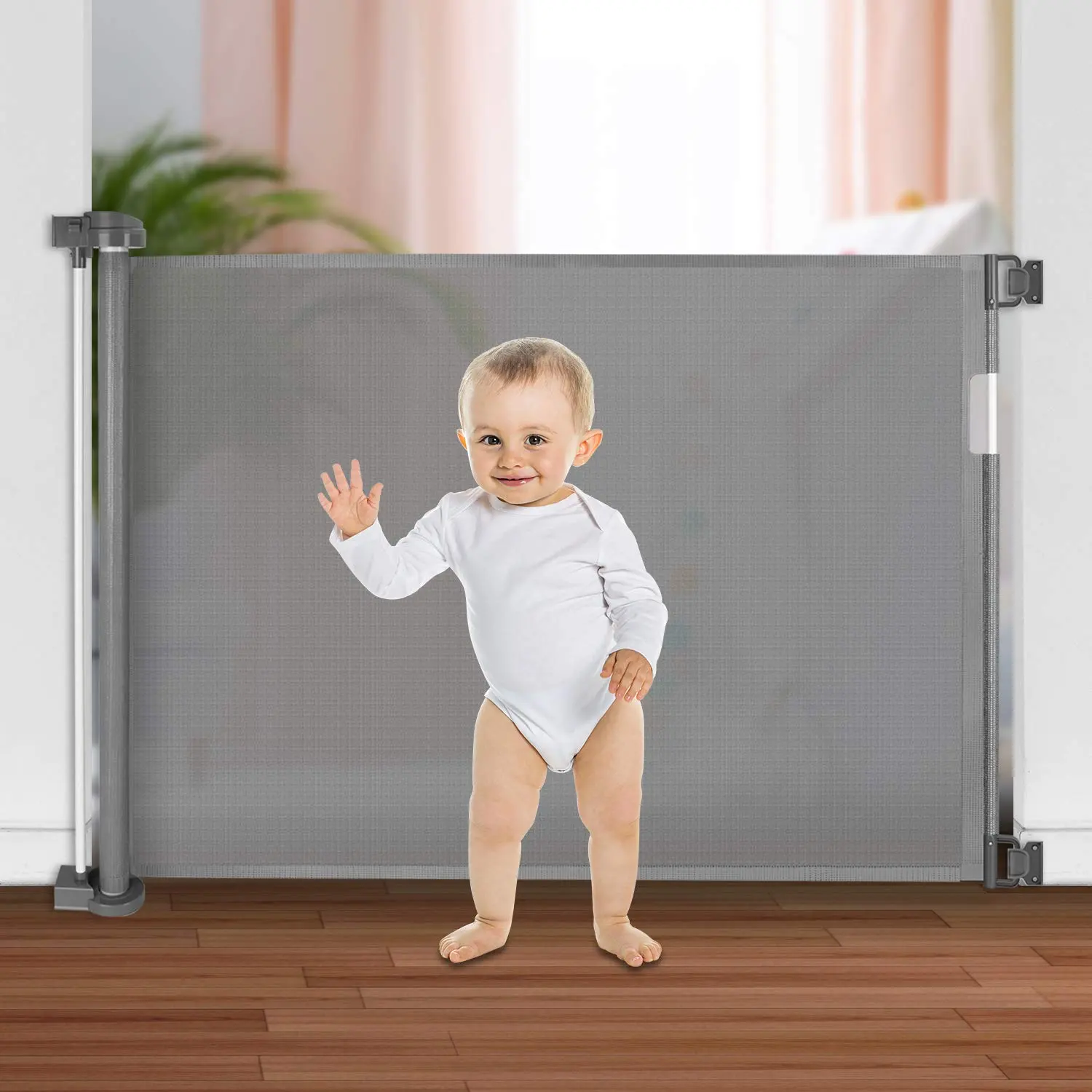 Baby Gates For Doorways Or Stairs - Retractable Safety Gate For Child, Pets, Dog, Puppy Or Cat