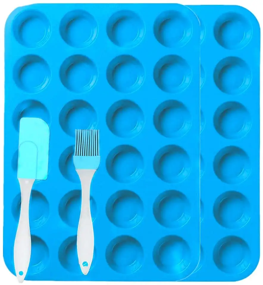 Mini sartén de silicona para cupcakes, 24 tazas, nuevo