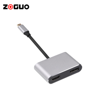 USB C至DisplayPort和HDMI 2合1适配器4k多端口适配器电缆集线器笔记本电脑双显示器适配器 - Product Image 2