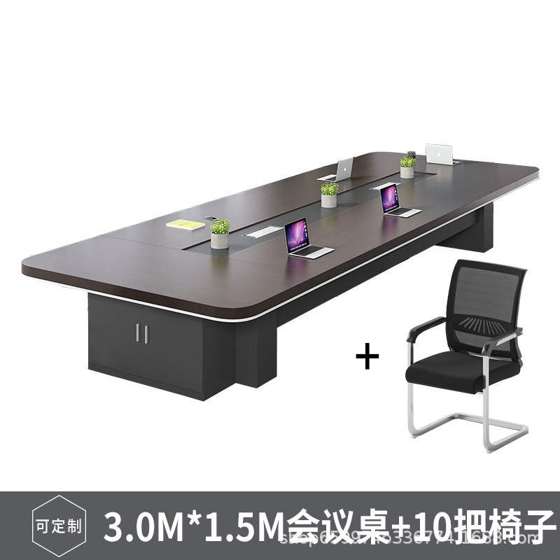 Mesa de conferencias de 3 metros con 10 sillas