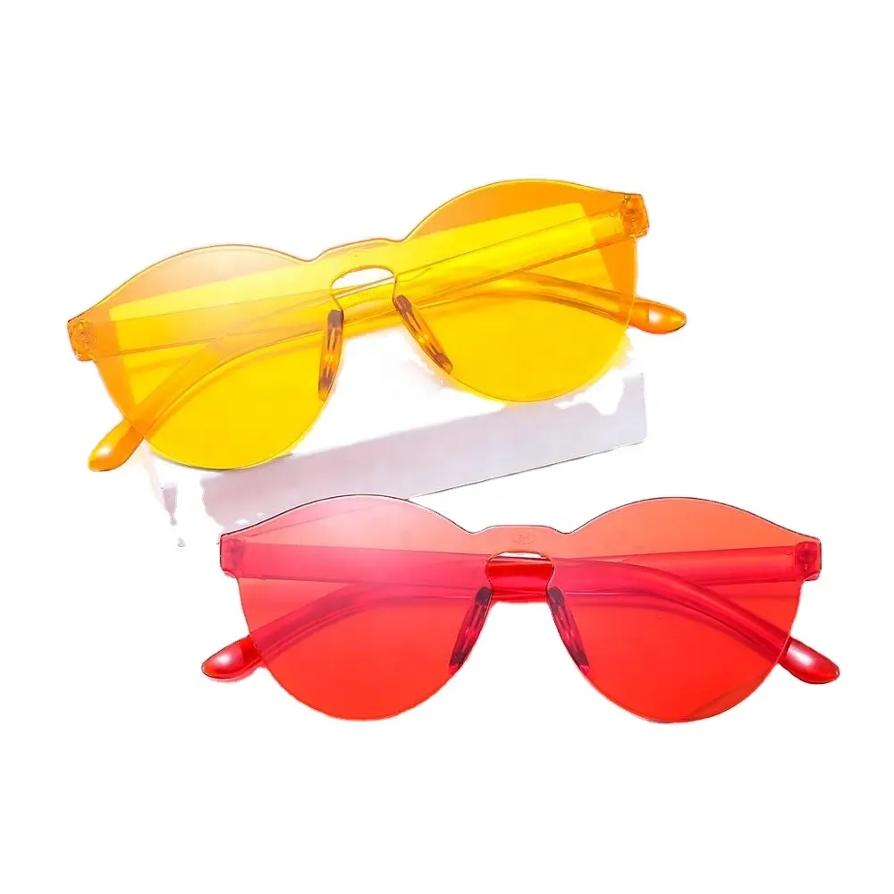 Óculos de sol transparente, óculos de sol transparente sem bordas, logotipo personalizado