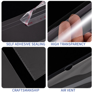 Bolsas de plástico autoadhesivas transparentes Poly Cpp Opp, 6cm de ancho, longitud variable con cabezal, orificio colgante redondo para embalaje, MOQ 100 Uds - Product Image 2
