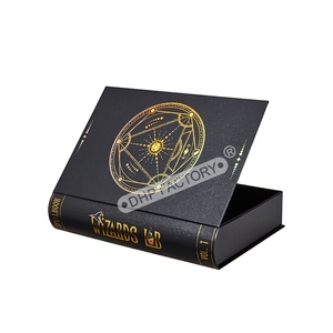 Hollowed Custom Fake <strong>Book</strong> Type Shaped Customized Gold Foil Handmade Rigid Cardboard <strong>Book</strong> Style Gift Packaging Boxes With Satin