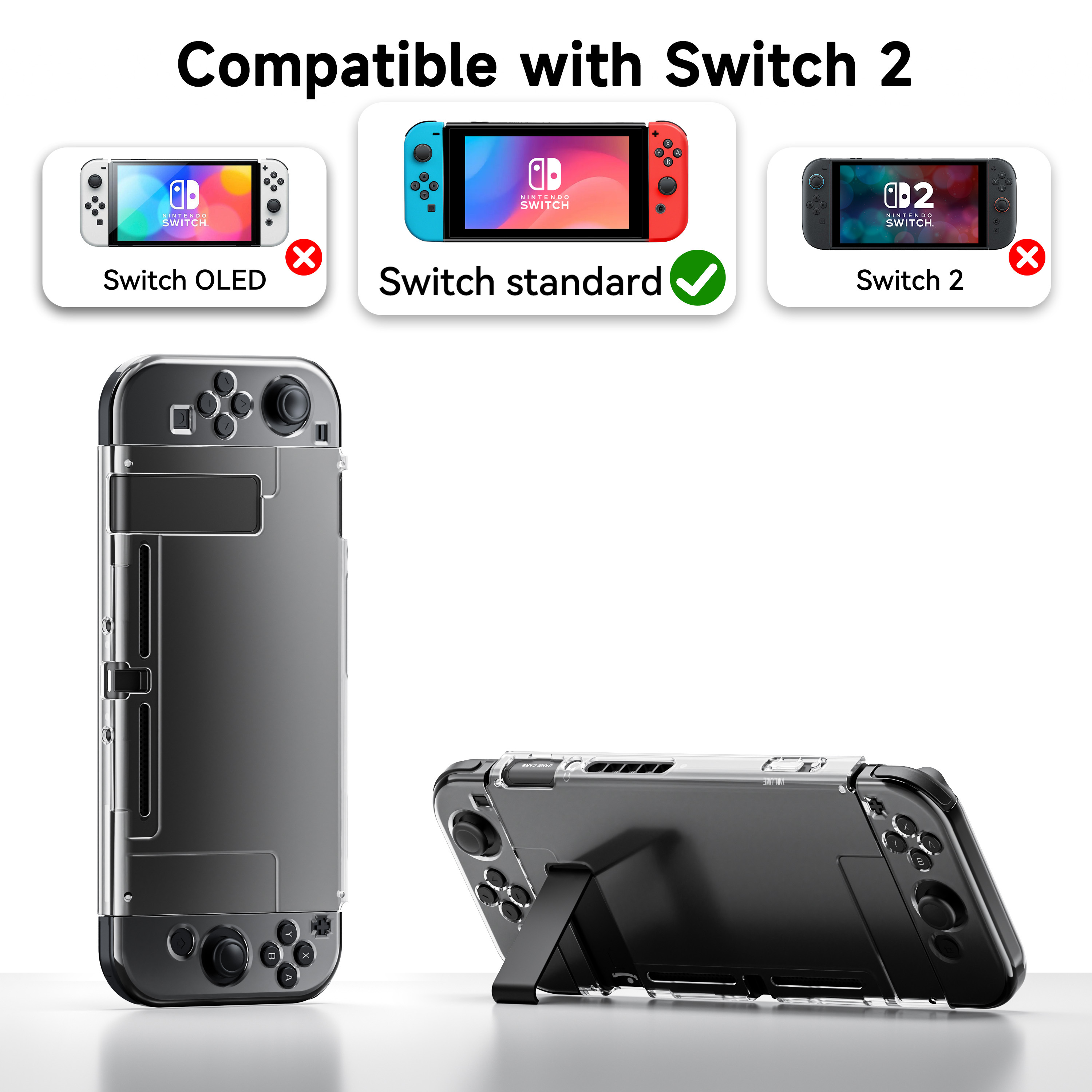 Transparent Case(PC Frame+TPU Grip) for Switch 1
