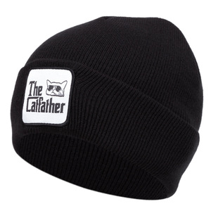 Autunno inverno Unisex 3D ricamo <span class=keywords><strong>Patch</strong></span> a maglia berretto aggressivo <span class=keywords><strong>Elvis</strong></span> fagiolo stile Hip-Hop cappello di lana acrilica per esterni - Product Image 4