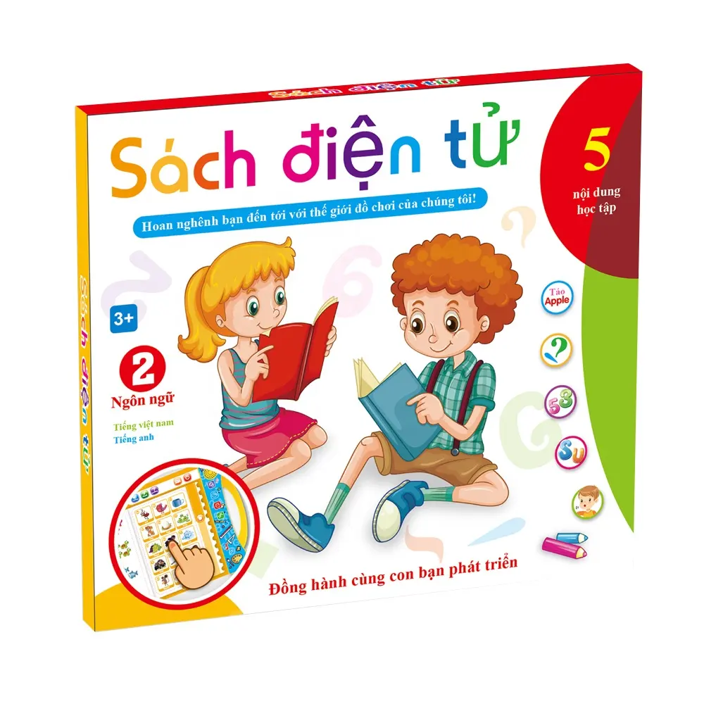 Máquina de lectura de punto para niños, juguete educativo para preescolar, lectura de puntos, inglés, vietnamita