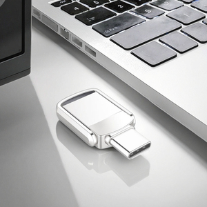 แฟลชไดรฟ์ USB 2.0โลหะขนาดเล็กความเร็วสูงแบบสองอินเตอร์เฟส USB ขนาด128GB USB สำหรับโทรศัพท์มือถือคอมพิวเตอร์64G - Product Image 2
