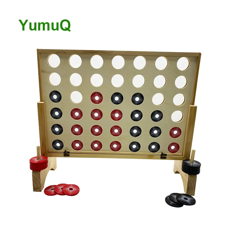 YumuQ Colorido Venda Quente Oem Gigante De Madeira 4 Em Uma Linha Conectar Outdoor Board Viagem Pontuação Jogo