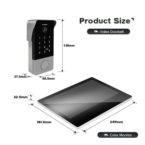 2 Wired Video <strong>Intercom</strong> <strong>System</strong> Touch Monitor 2-Way <strong>Intercom</strong> <strong>Audio</strong> Video Doorbell <strong>Intercom</strong> Support Monitoring - Product Image 4