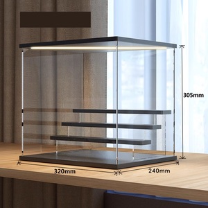 Tùy Chỉnh Hiện Đại Tối Giản Stackable Trong Suốt <span class=keywords><strong>Acrylic</strong></span> Đồ Chơi Hình Bảo Vệ Hiển Thị Trường Hợp Rack Với LED Ánh Sáng - Product Image 3