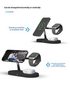 2025 yeni Trend 15W manyetik kablosuz şarj 5-in-1 dikey hızlı şarj USB tip C Port tutucu Apple izle akıllı saat - Product Image 2