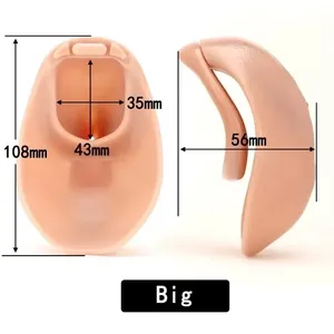 Realistis lubang Vagina Chastity Cage dengan 4 ukuran Penis cincin untuk pria kurva Vagina tekstur Cock Lock Bondage mainan seks untuk Gay Sissy - Product Image 5