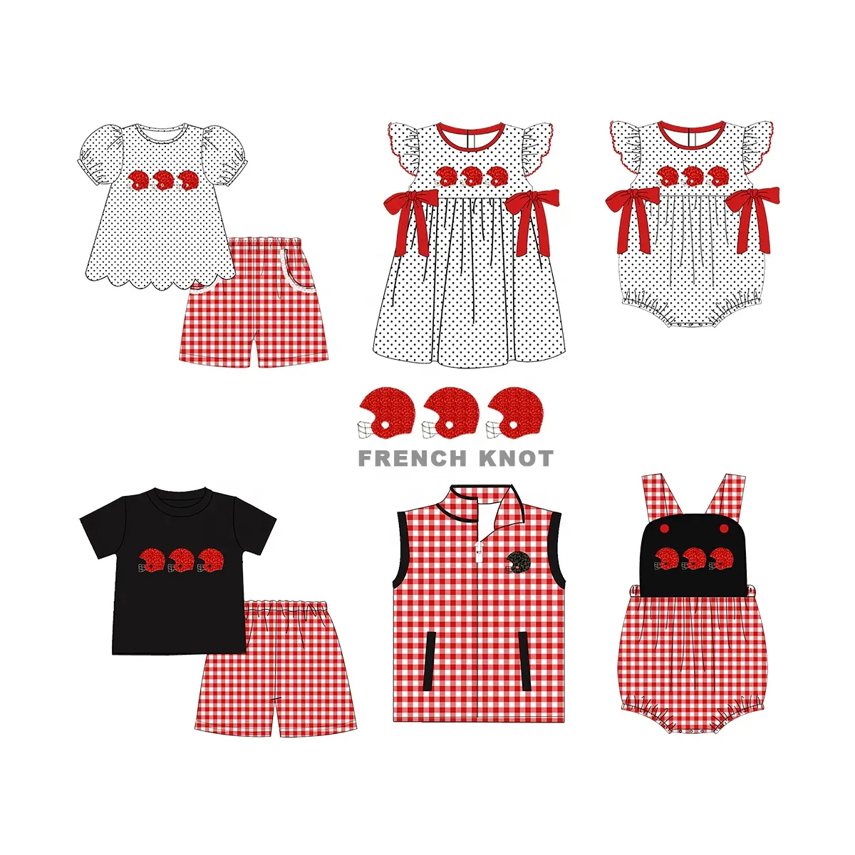 Puresun-ropa personalizada para niños, con nudo francés, casco, patrón de boutique, Verano