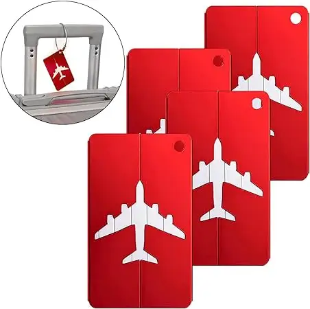 Etiquetas de bagagem porta-cartões de visita, etiqueta de metal de alumínio para bagagem de viagem, identificador de bagagem
