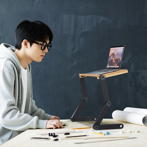 Chiều cao có thể điều chỉnh đa năng tre bàn Riser Ergonomic khay máy tính ráp máy tính xách tay đứng - Product Image 3