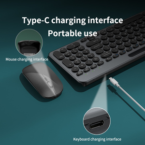 Combo de teclado y ratón inalámbricos de 2,4G Compatibilidad de varios sistemas de tres modos Juego de ratón de teclado Bluetooth Teclados recargables