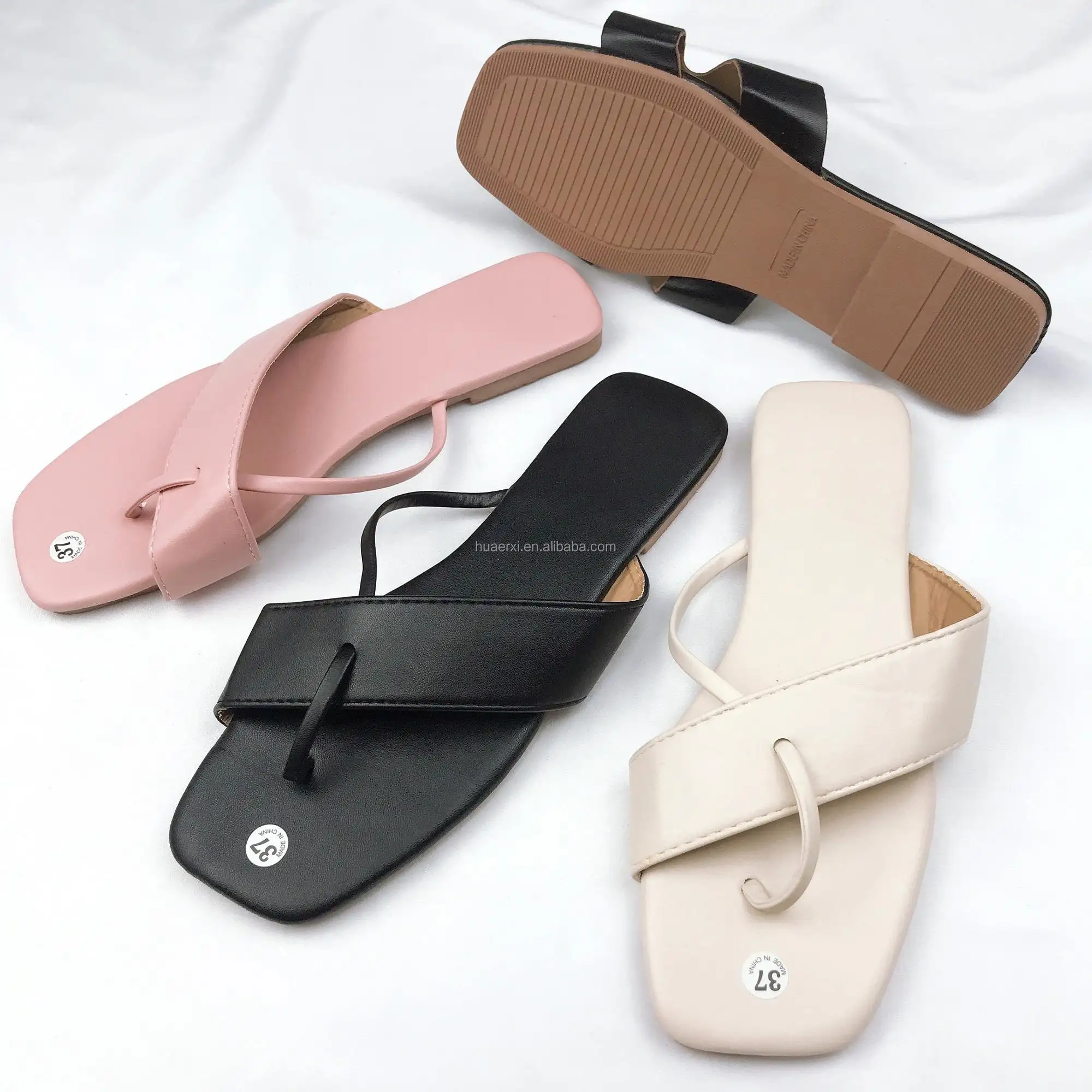 Tongs en cuir pvc pour femmes, pantoufles artisanales, sandales, nouvelle collection