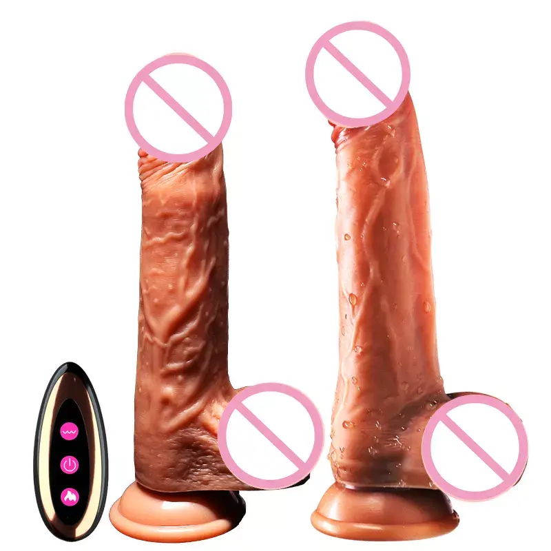 USB telecomando realistico Dildo vibratore Silicone grande pene artificiale telescopico Dildo spinta giocattolo adulto del sesso per letto donna