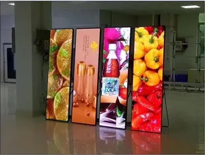 P1.86时尚商店室内室外落地支架智能海报发光二极管标志易移动无线控制海报发光二极管标志显示屏 - Product Image 6
