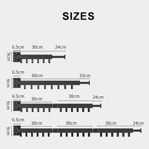 Extensível Roupas Secagem Rack Wall Mount Cabide Titular Alumínio Retrátil para Lavanderia Secagem Rack Garment Ganchos