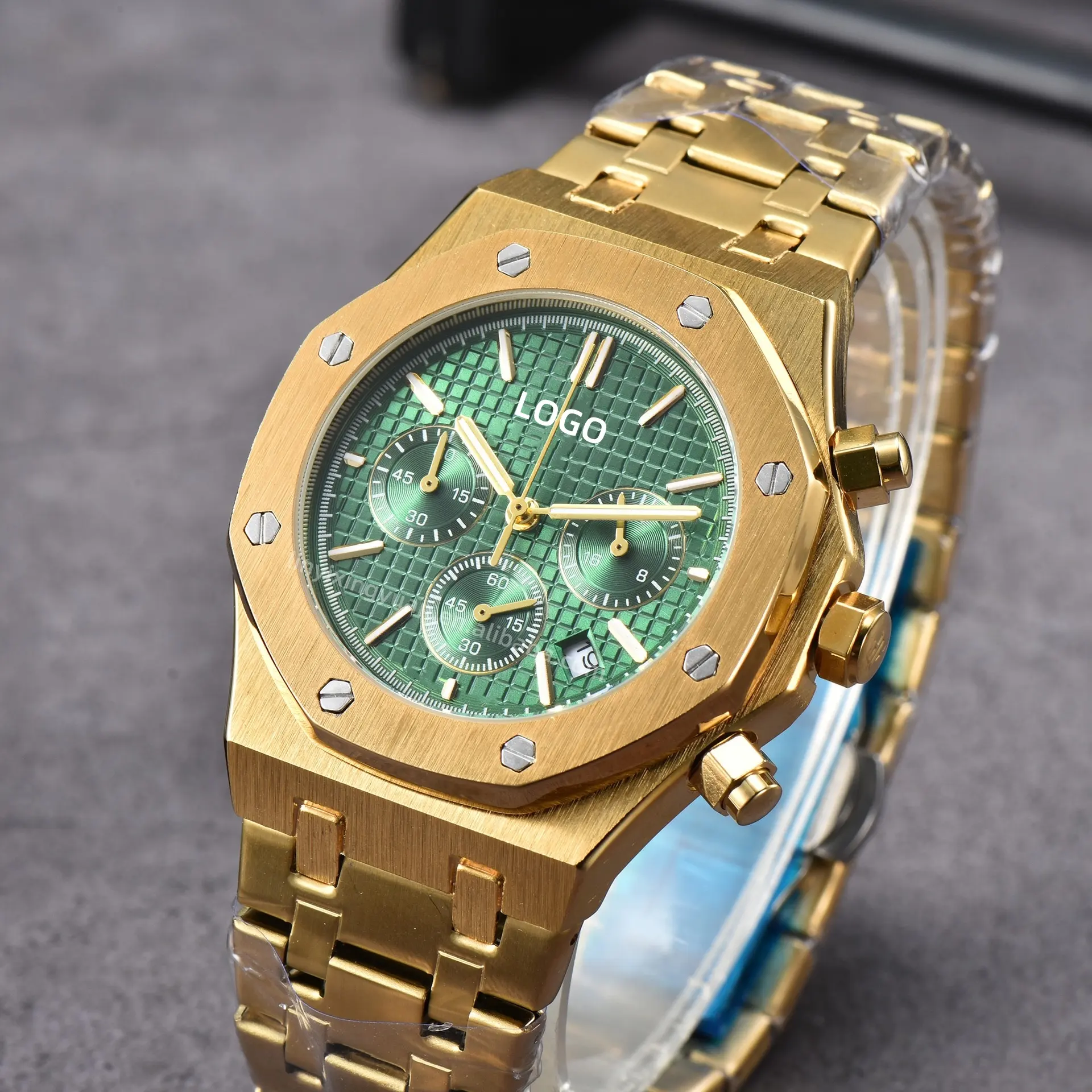 Luxury Watch Large dial Quartz Watch Waterproof multi-function six-pin Stainless steel Car Dating Men's Watch