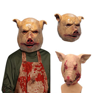 หน้ากากยางหมูเลือดสัตว์ฮาโลวีนน่ากลัวอุปกรณ์ประกอบฉากสยองขวัญสำหรับผู้หญิงหมวกผู้ใหญ่สมจริงสำหรับงานปาร์ตี้และสวมหน้ากาก - Product Image 3