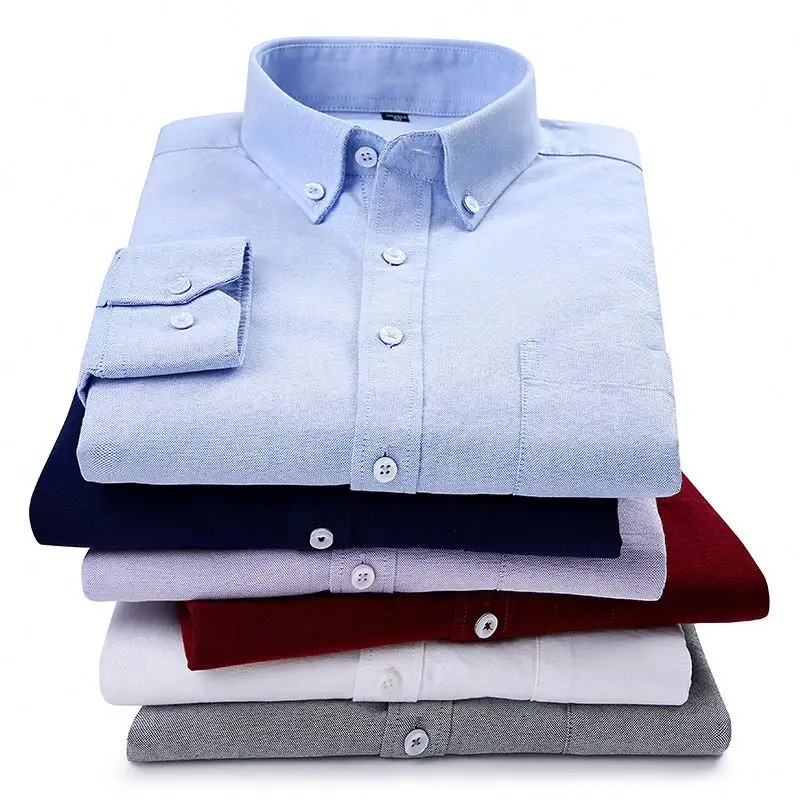 Nueva Oxford camisa de manga larga a rayas informal de estilo coreano para hombres jóvenes, camisa para hombres, ropa de moda